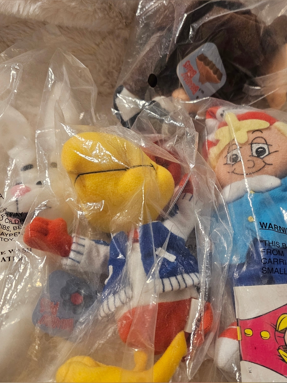 1990s Cereal Plushes- Rice Krispies, Lucky Charms, Count Chocula, Cocoa Puffs